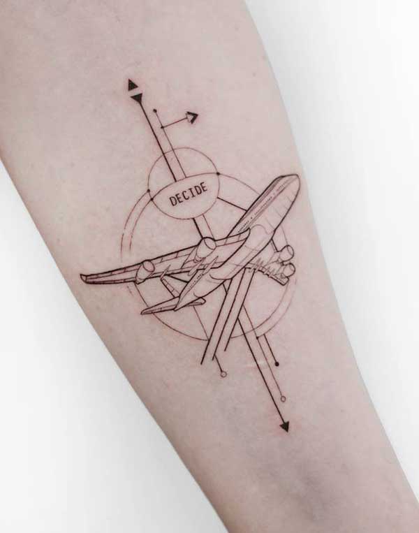 85+ Tatuagens de Aviões Masculinas e Femininas + Significados