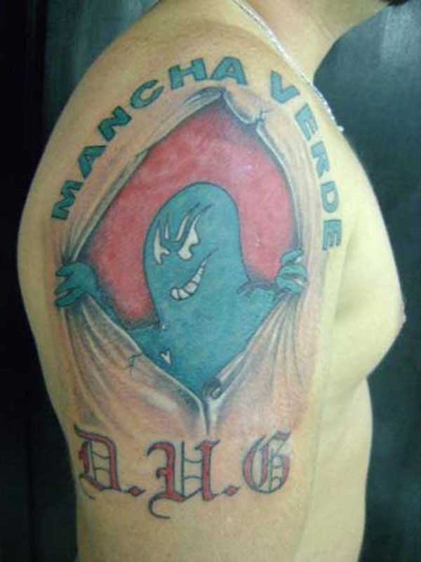 Tatuagens Mancha Verde 2 Tattoo da torcida organizada no braço.