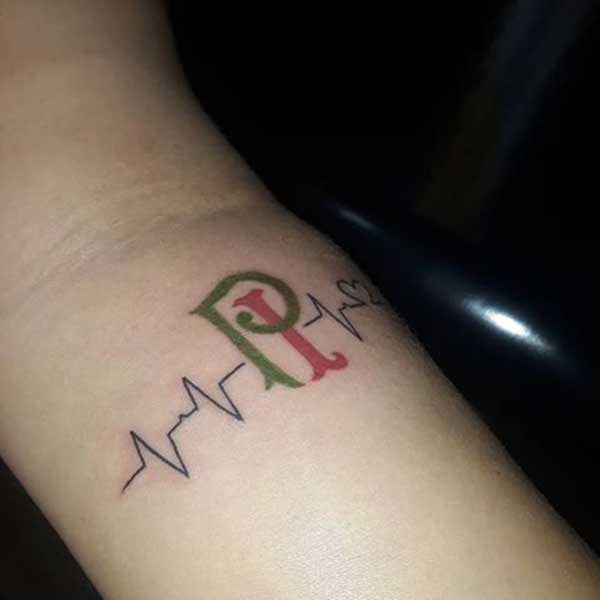 Tatuagens do Palmeiras pequenas Tatuagem de batimentos cardíacos.