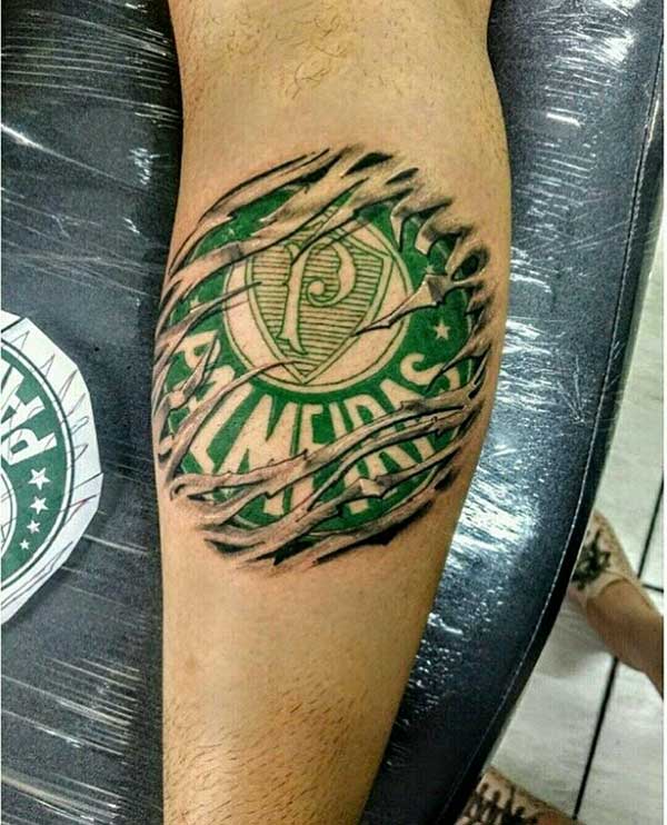 em 3D 2 Escudo rasgando a pele.