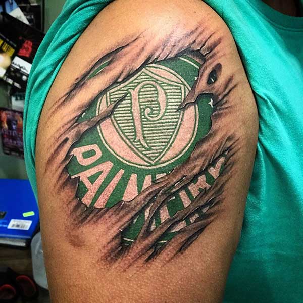 em 3D Tattoo do Palmeiras em 3D.