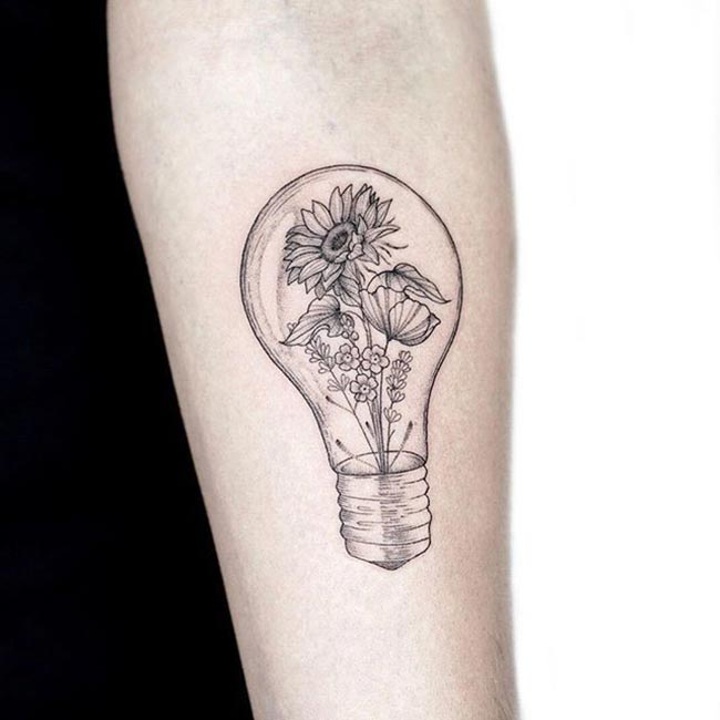 Lampada com Girassol Lampada com Girassol