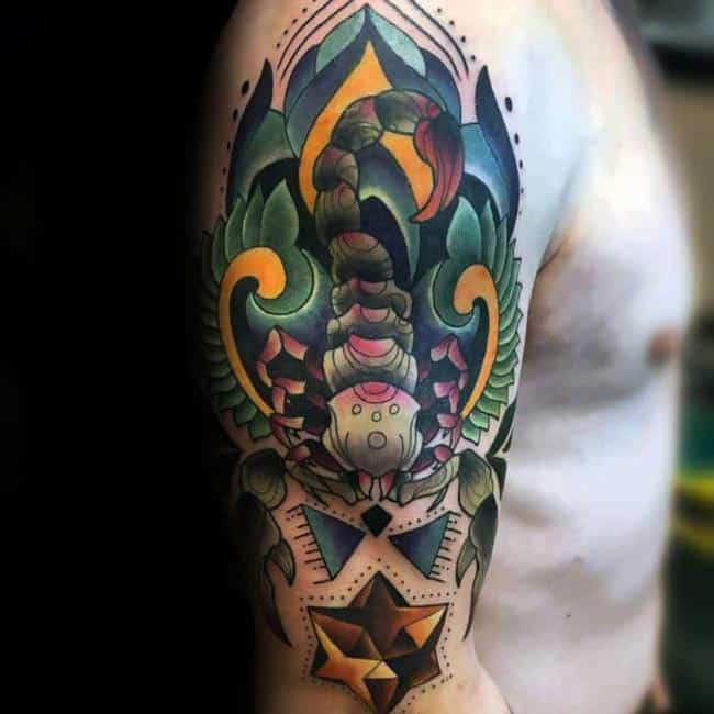 tattoo masculina de escorpiao colorido tattoo masculina de escorpiao colorido