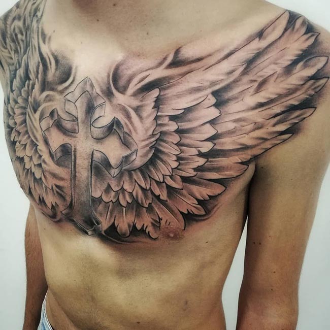 Tatuagens de asas no peito 1 4 Tatuagens de asas no peito 1 4
