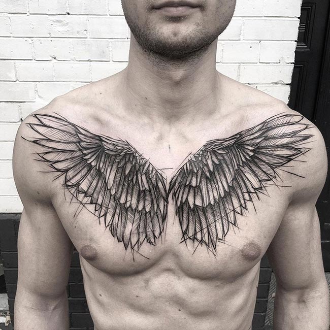 Tatuagens de asas no peito 10 Tatuagens de asas no peito 10