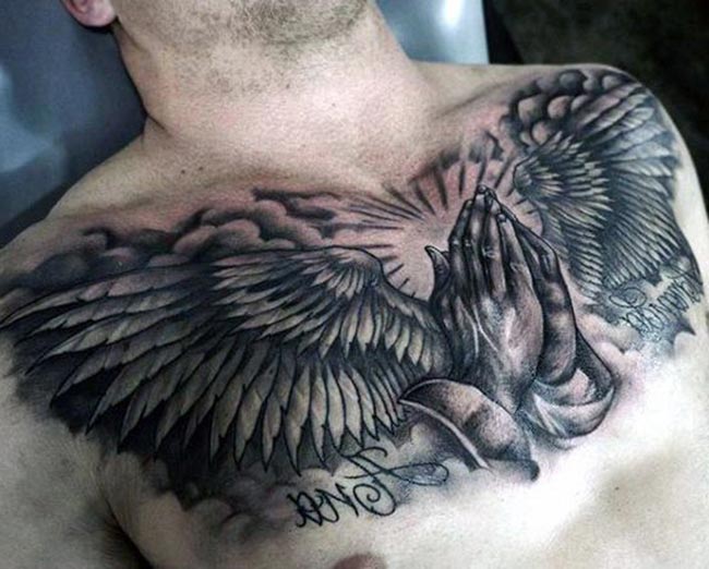 Tatuagens de asas no peito 3 3 Tatuagens de asas no peito 3 3