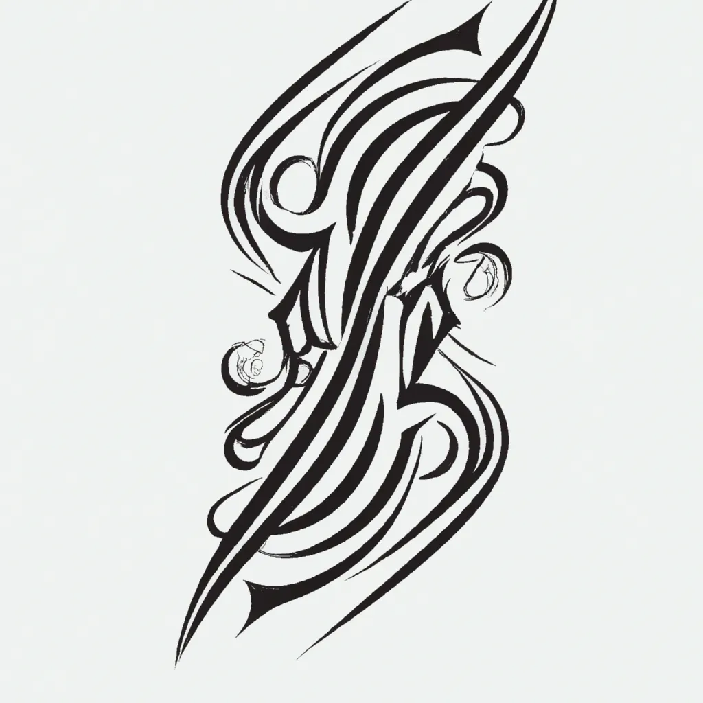 Dicas Tatuagens de tracos caligraficos abstratos