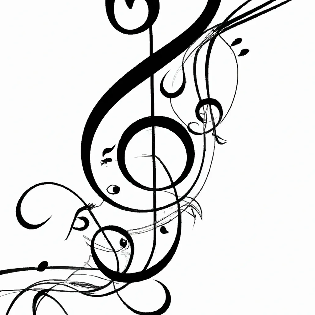 Fotos Tatuagens de elementos musicais e notacoes abstratas