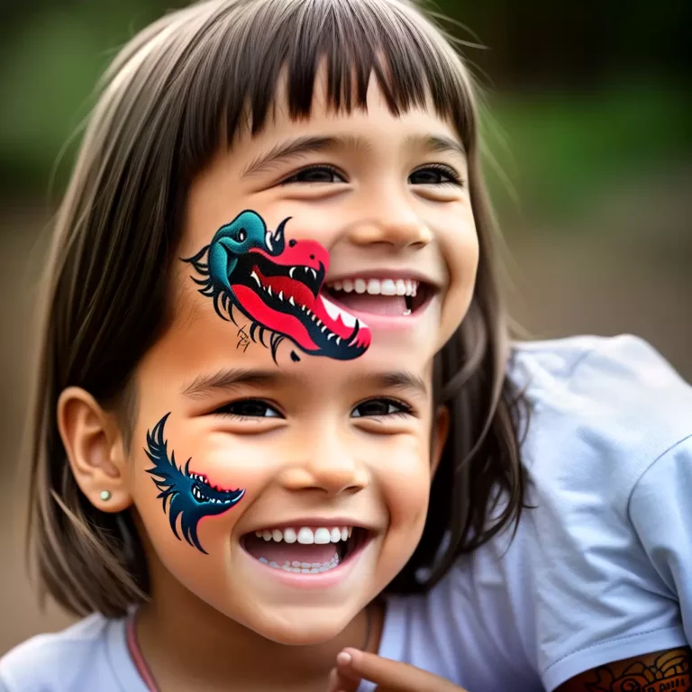 Fotos crianca tatuagem dinossauro sorriso scaled Fotos crianca tatuagem dinossauro sorriso scaled