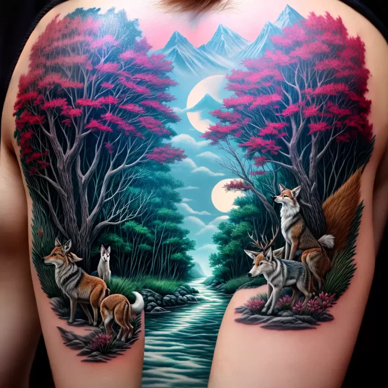 Adentrando a floresta com tatuagens inspiradoras de PRINCESS MONONOKE!
