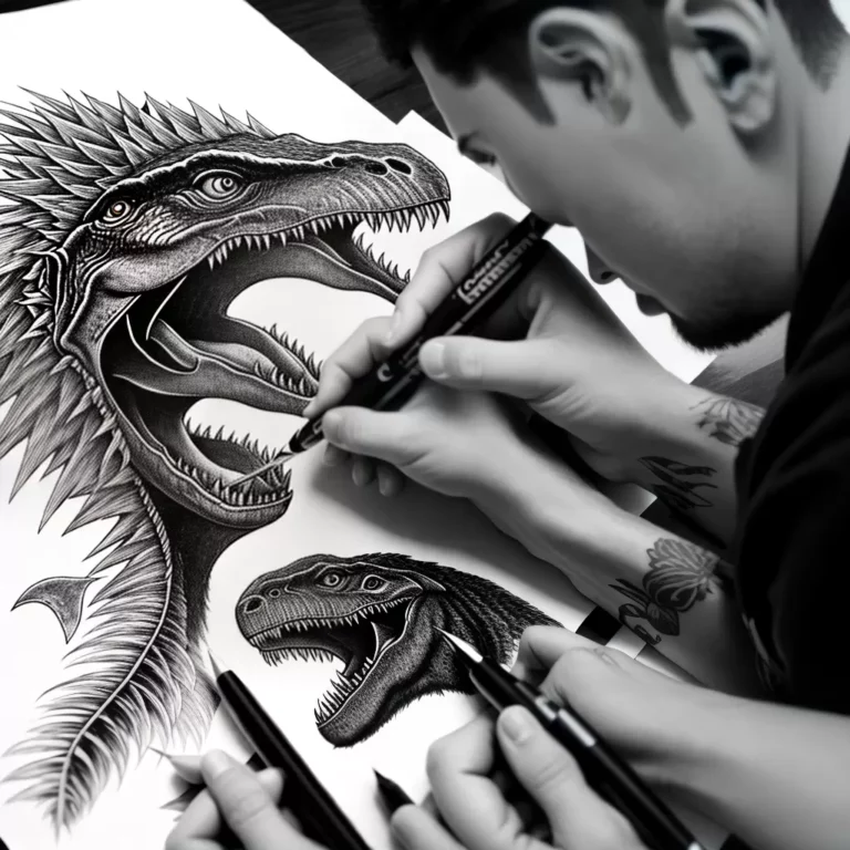 Fotos tatuador dinossauro garras detalhes scaled
