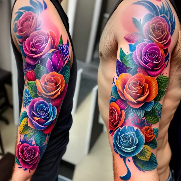 Fotos tatuagem braco donuts coloridos scaled Fotos tatuagem braco donuts coloridos scaled