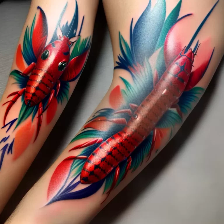 Fotos tatuagem braco lagosta colorida scaled Fotos tatuagem braco lagosta colorida scaled