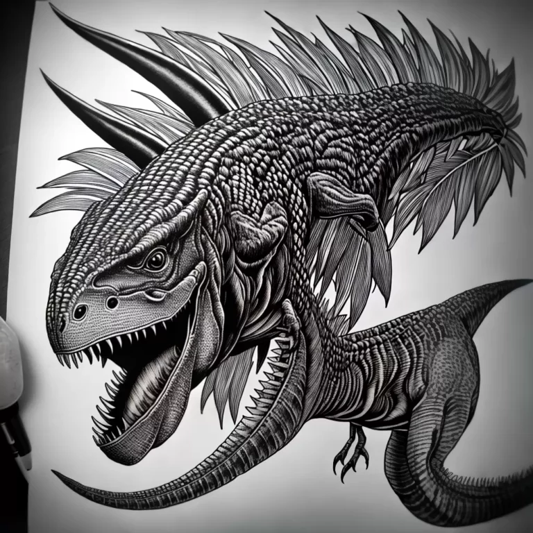 Fotos tatuagem dinossauro anatomia folhagem scaled