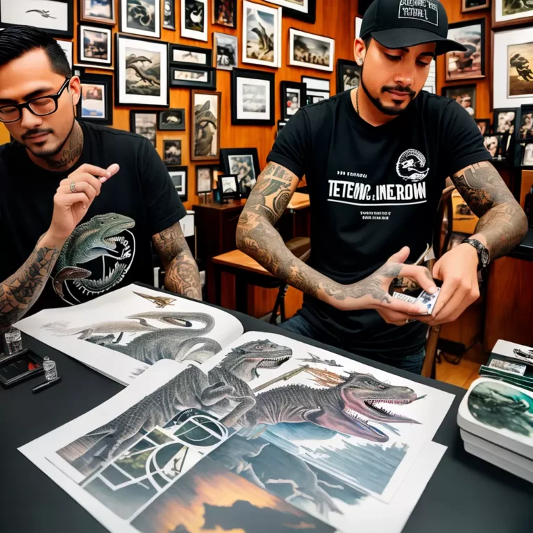 Fotos tatuagem dinossauro artista esboco scaled Fotos tatuagem dinossauro artista esboco scaled