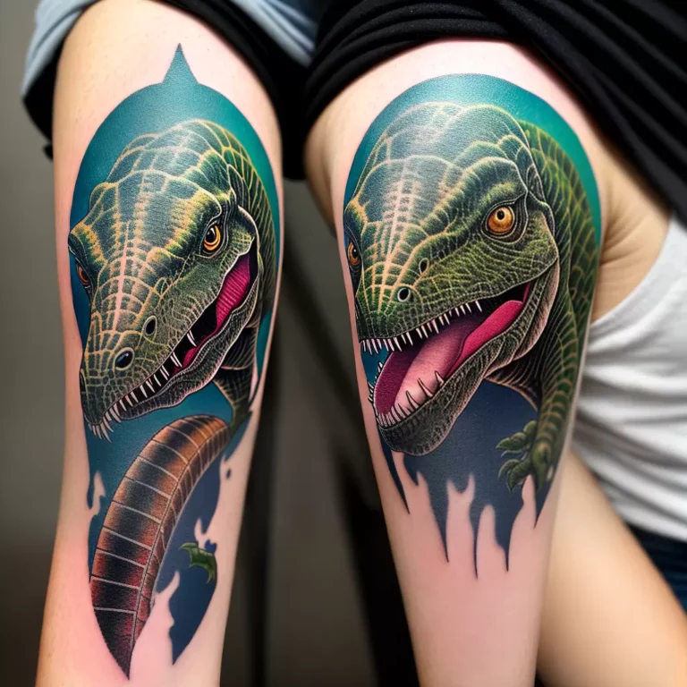 Fotos tatuagem dinossauro braco detalhes 1 scaled Fotos tatuagem dinossauro braco detalhes 1 scaled