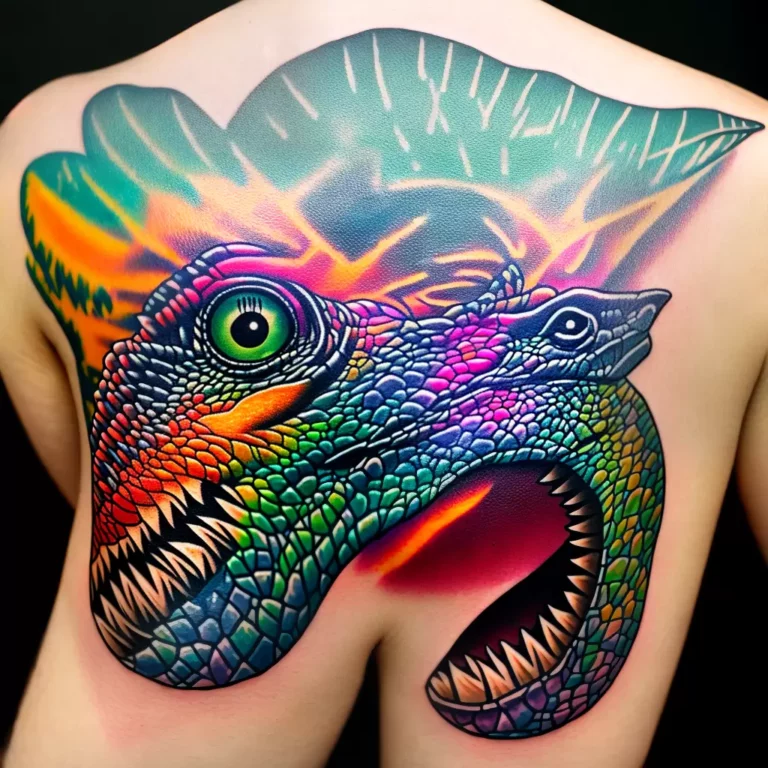 Fotos tatuagem dinossauro colorido textura scaled Fotos tatuagem dinossauro colorido textura scaled