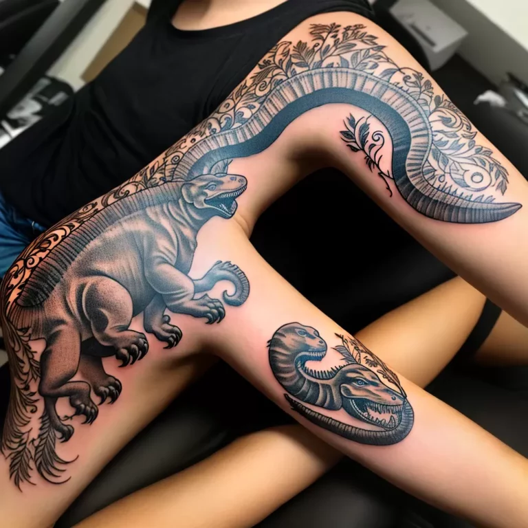 Fotos tatuagem dinossauro detalhes cores scaled Fotos tatuagem dinossauro detalhes cores scaled