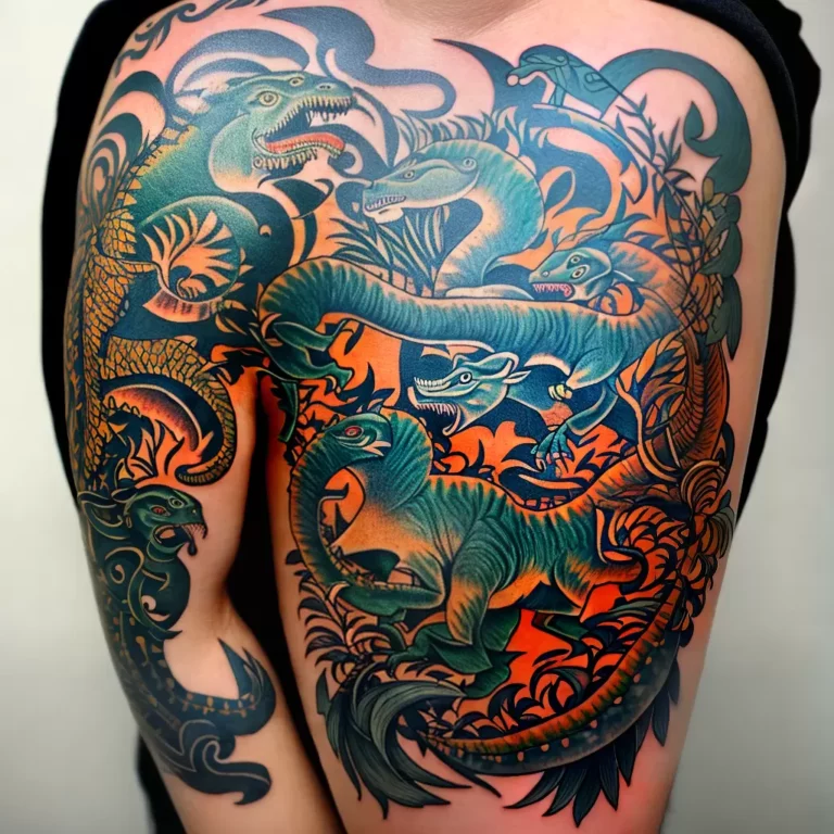 Fotos tatuagem dinossauro simbolos culturais 1 scaled