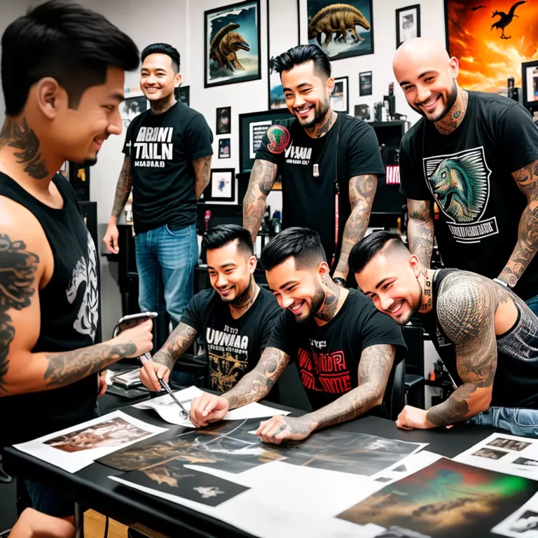 Fotos tatuagem dinossauro sorriso artista scaled