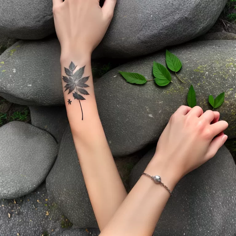 Fotos tatuagem folha montanha pulso scaled