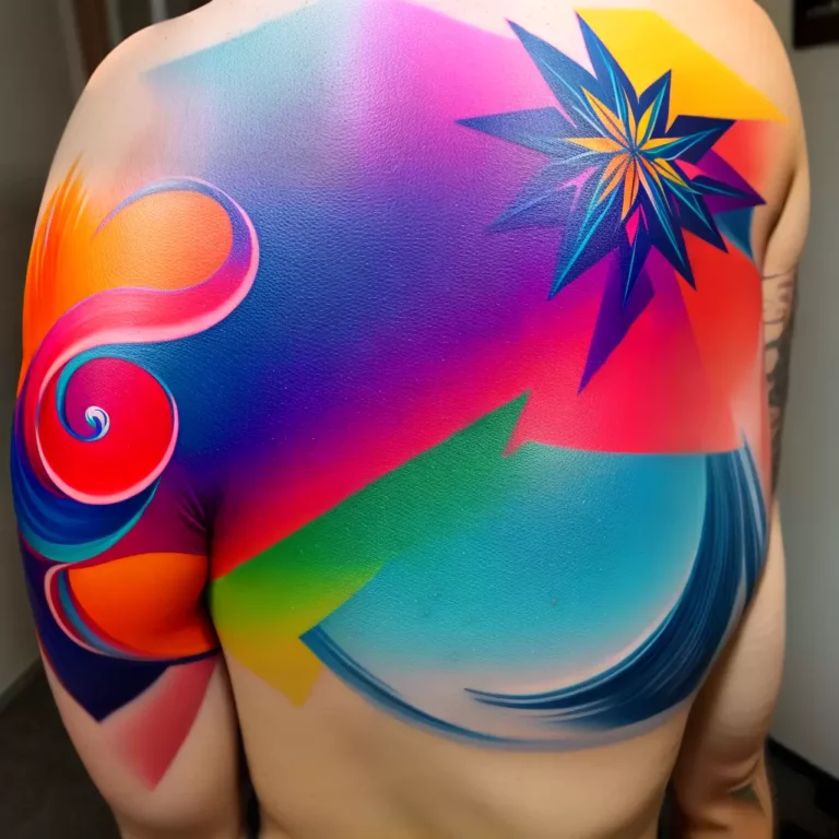 Fotos tatuagem geometrica colorida simetria scaled