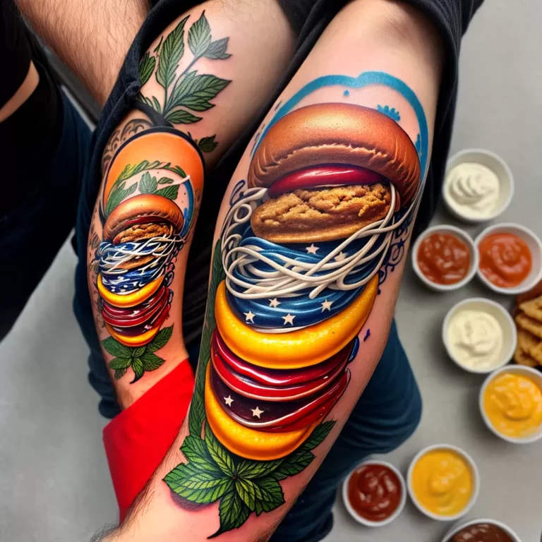Fotos tatuagem hot dog colorida realista scaled Fotos tatuagem hot dog colorida realista scaled