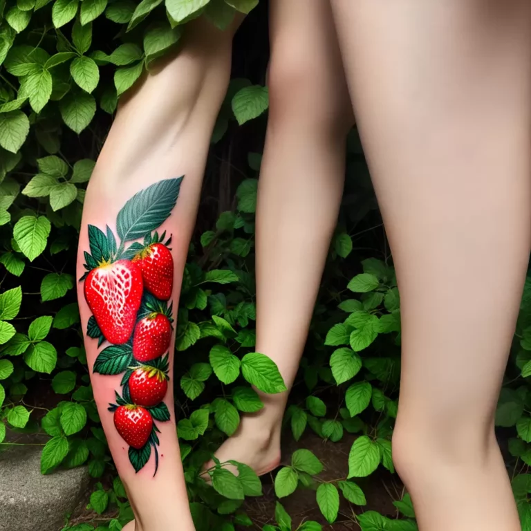 Fotos tatuagem morango folhas flores scaled Fotos tatuagem morango folhas flores scaled