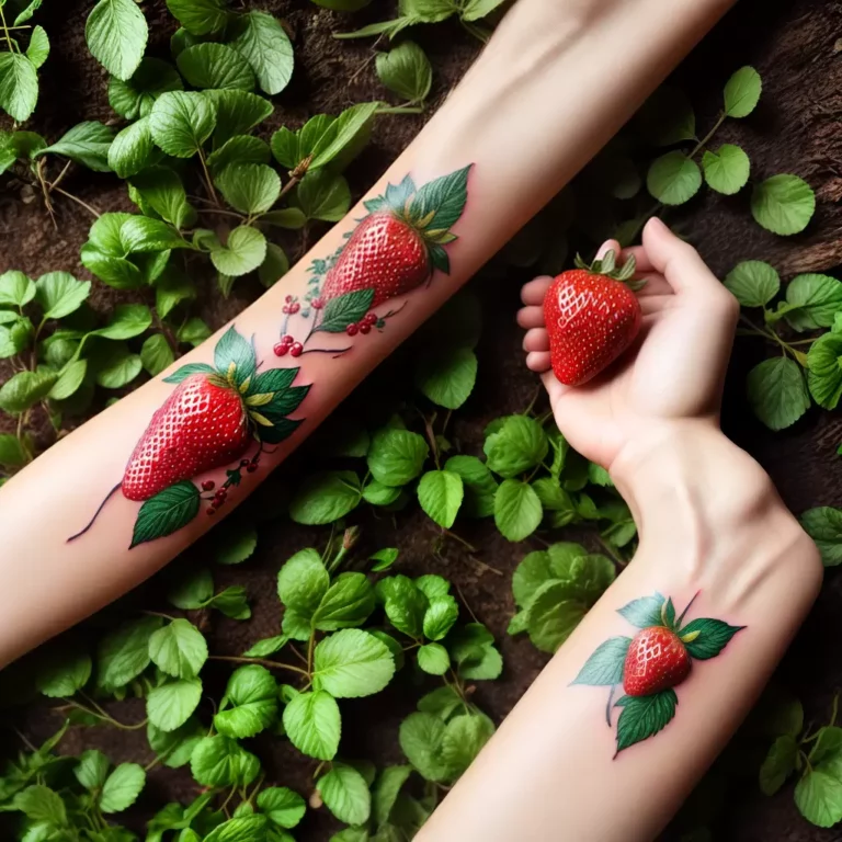 Fotos tatuagem morango folhas natureza scaled Fotos tatuagem morango folhas natureza scaled