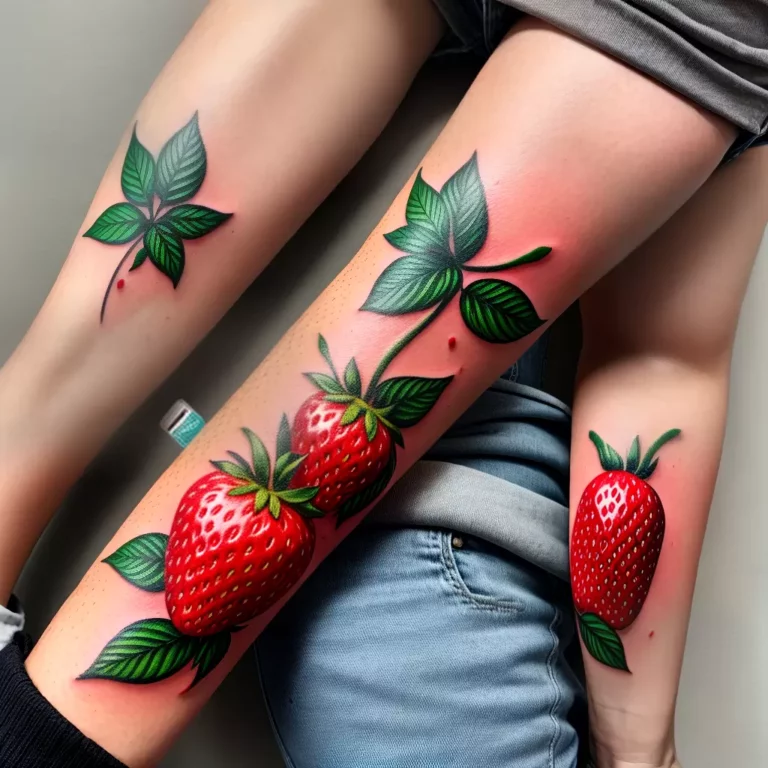 Tatuagens de MORANGOS: O Charme e a Doçura da Fruta na Pele