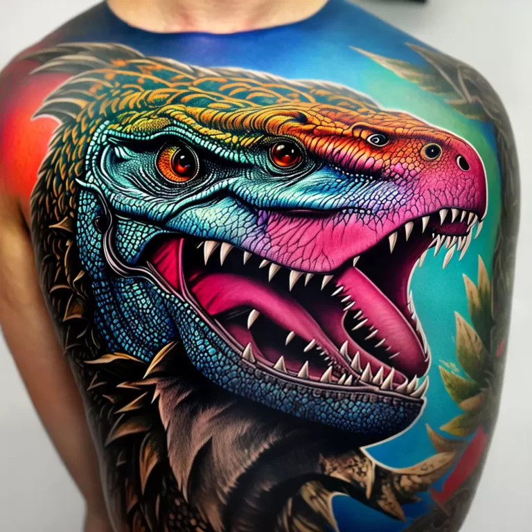 Fotos tatuagem t rex braco musculoso scaled Fotos tatuagem t rex braco musculoso scaled