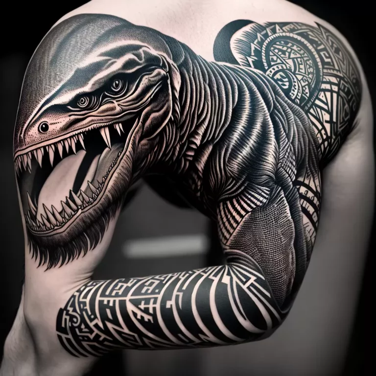 Fotos tatuagem t rex braco tribal 1 scaled Fotos tatuagem t rex braco tribal 1 scaled