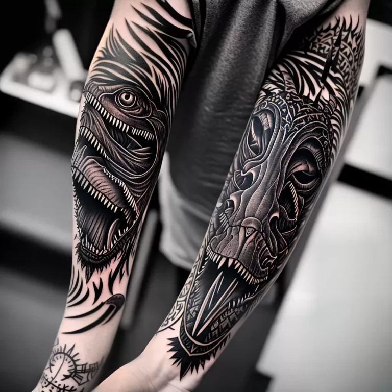 Fotos tatuagem t rex braco tribal scaled