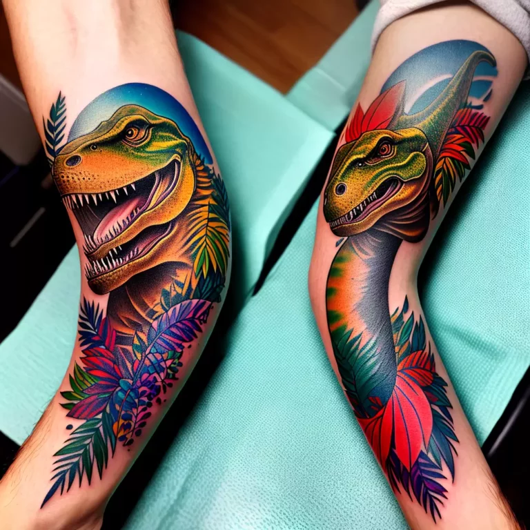 Fotos tatuagem t rex colorida detalhada scaled