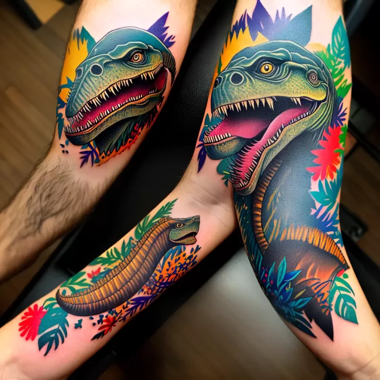 Fotos tatuagem t rex colorido aventura scaled