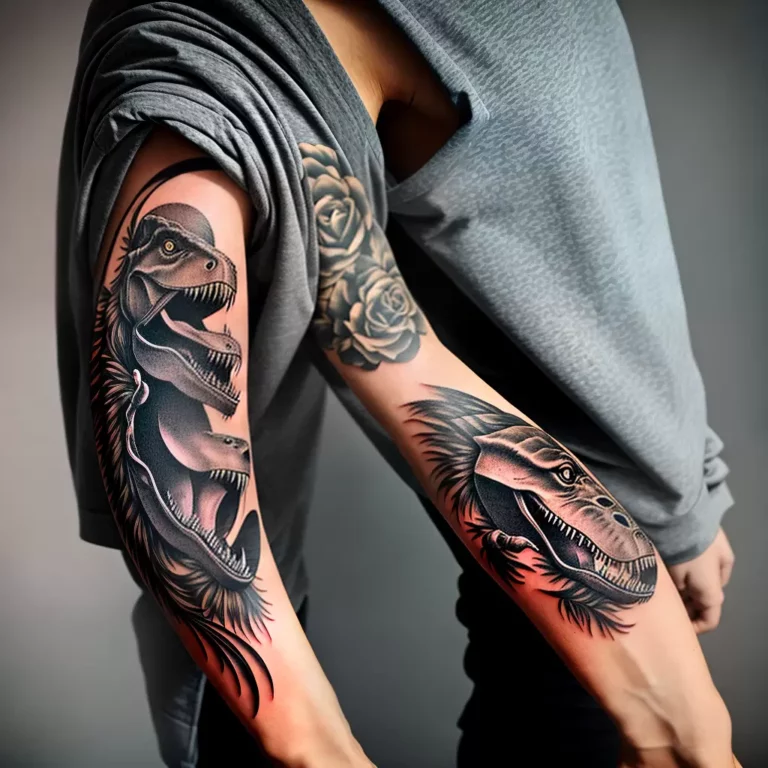 Fotos tatuagem t rex determinado aventureiro scaled
