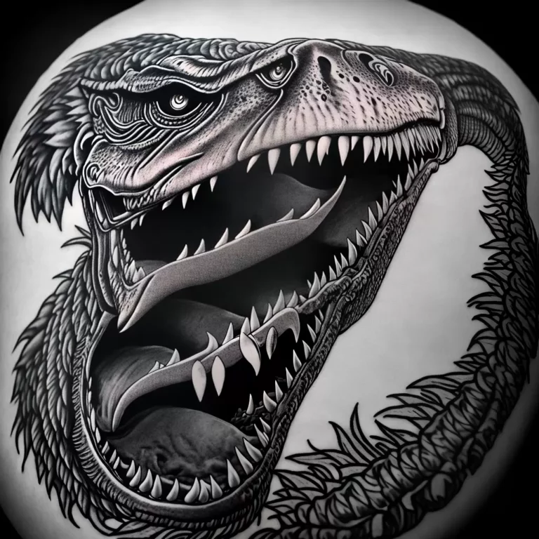 Fotos tatuagem t rex forte preto detalhes scaled