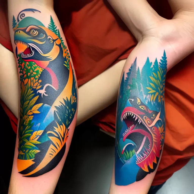 Fotos tatuagem t rex montanhas fossil scaled Fotos tatuagem t rex montanhas fossil scaled