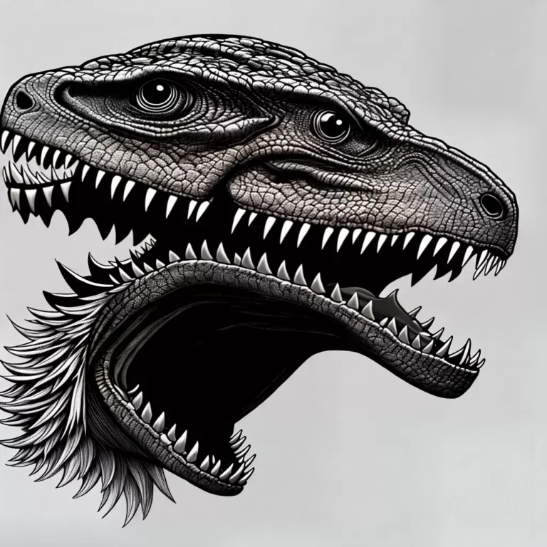 Fotos tatuagem t rex preto branco detalhes 3 scaled