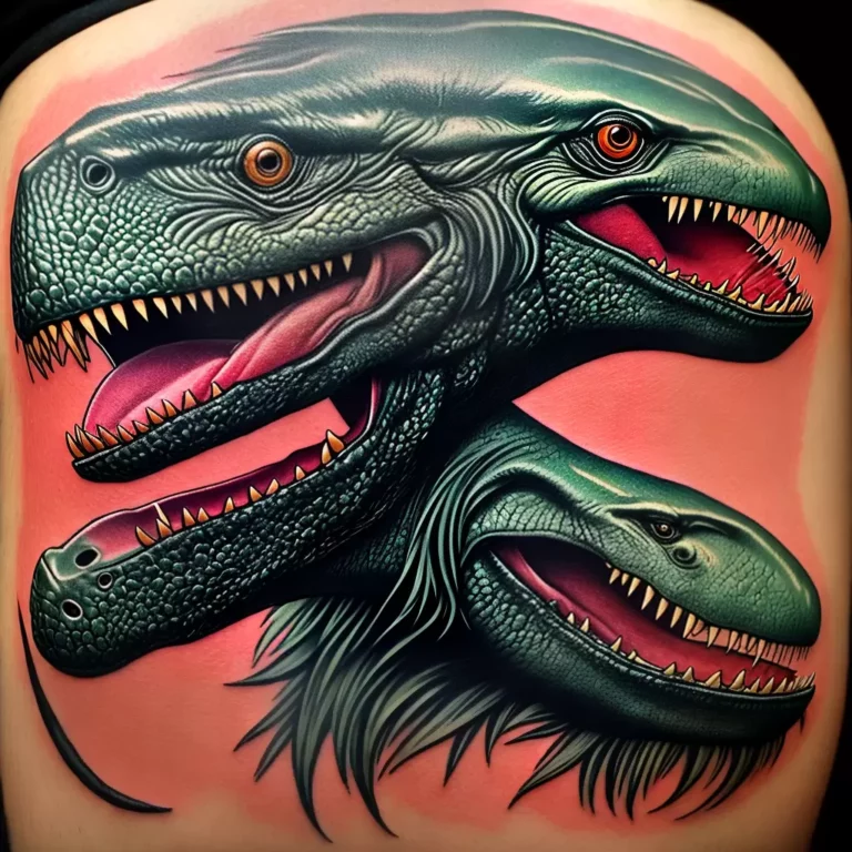 Fotos tatuagem t rex realista cores textura scaled Fotos tatuagem t rex realista cores textura scaled