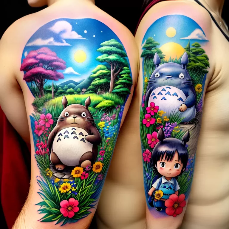 Fotos tatuagem totoro satsuki mei flores scaled Fotos tatuagem totoro satsuki mei flores scaled
