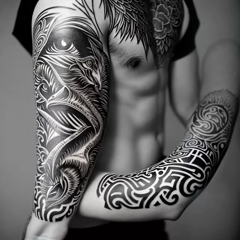 Fotos tatuagem velociraptor tribal energia scaled