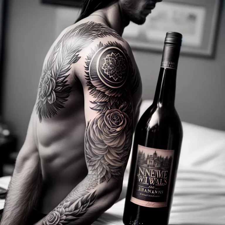 Fotos vinho inkwell garrafa tatuagem mesa scaled